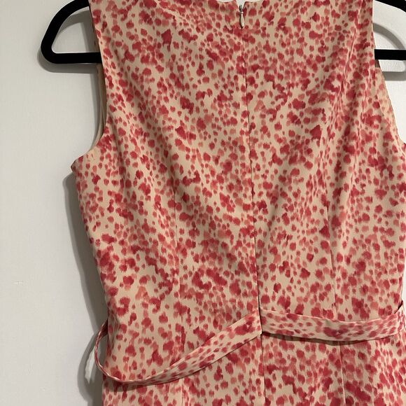 Ann Taylor Womens Red Sleeveless V-Neck Ruffle Stretch Partywear Shift Dress 0 - Picture 5 of 8